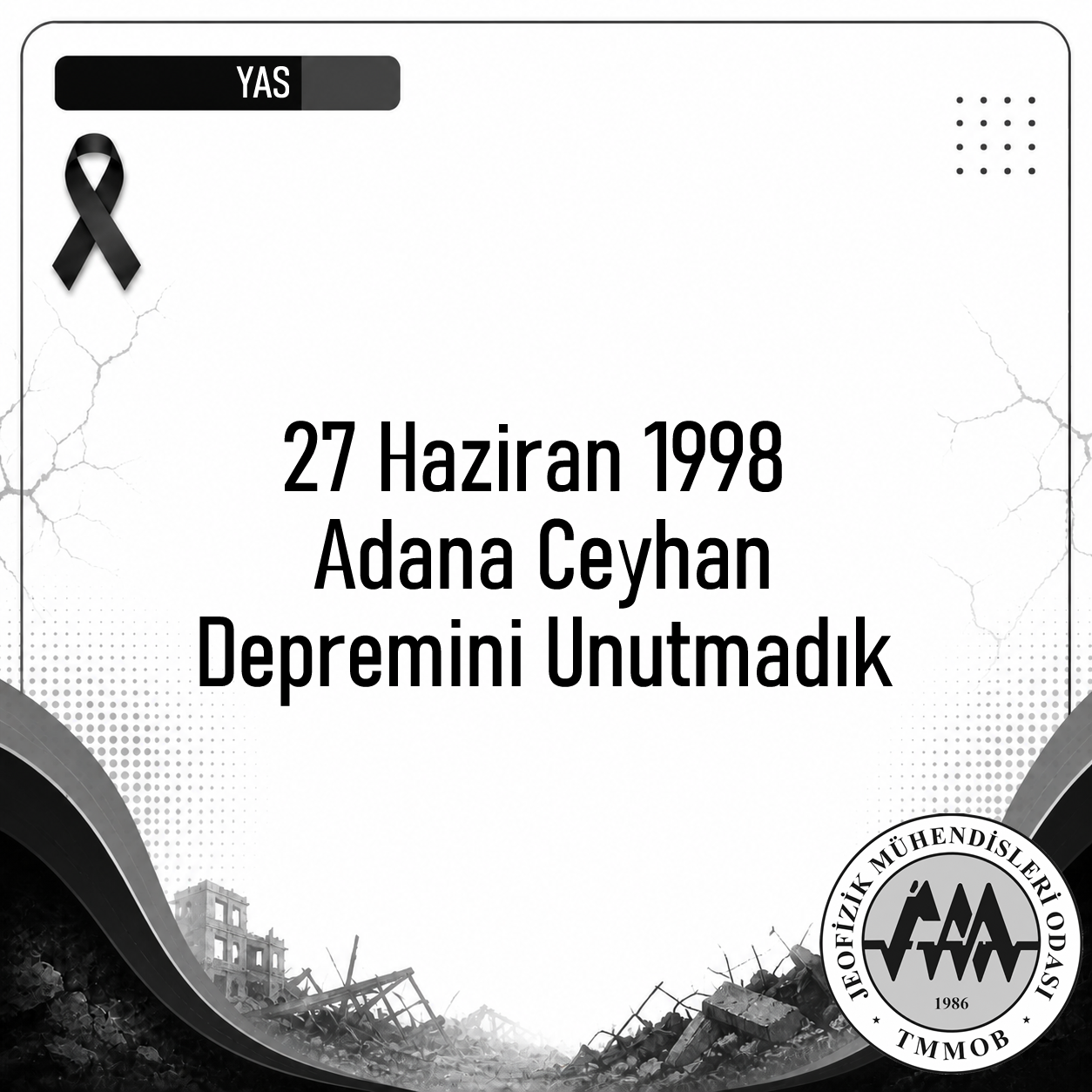 27 Haziran 1998 Adana–Ceyhan Depremini Unutmadık