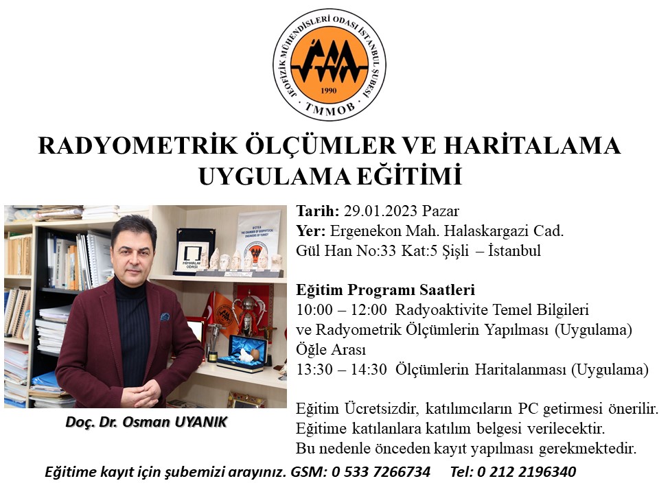 RADYOMETRİK ÖLÇÜMLER VE HARİTALAMA UYGULAMA EĞİTİMİ
