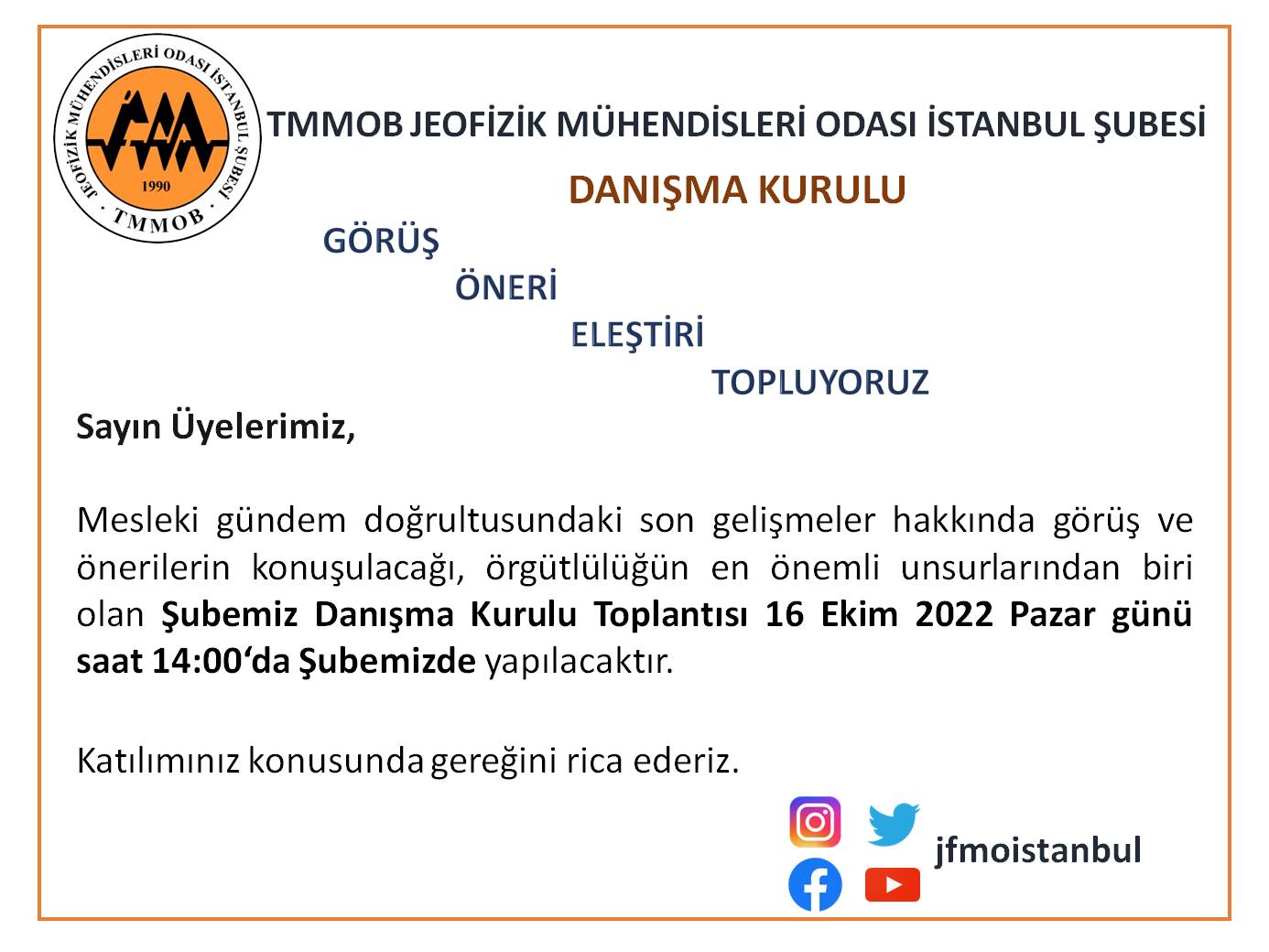 ŞUBE DANIŞMA KURULU TOPLANTISI