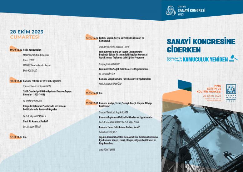 TMMOB SANAYİ KONGRESİNE GİDERKEN KAMUCULUK YENİDEN SEMPOZYUMU PROGRAMI AÇIKLANDI
