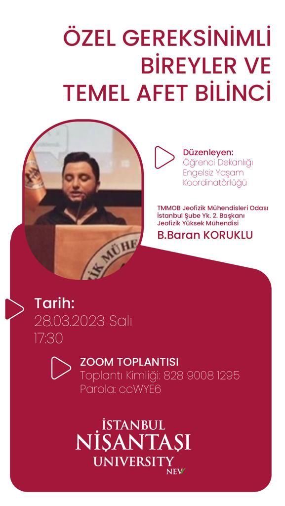 "ÖZEL GEREKSİNİMLİ BİREYLER VE TEMEL AFET BİLİNCİ" KONULU SÖYLEŞİ 