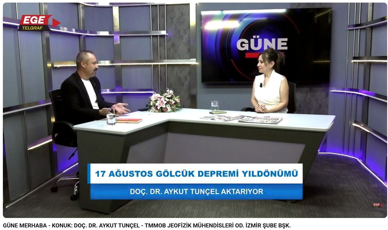 YÖNETİM KURULU BAŞKANIMIZ DOÇ.DR. AYKUT TUNÇEL, EGE TELGRAF TV`DE İLKAY KIYAK'IN SUNDUĞU "GÜNE MERHABA" PROGRAMININ KONUĞU OLDU