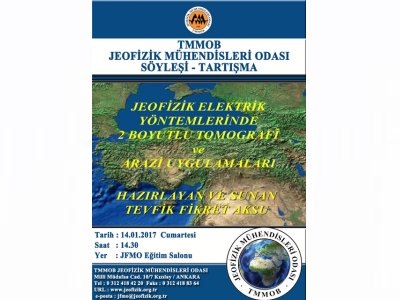 JEOFİZİK ELEKTRİK YÖNTEMLERİNDE 2 BOYUTLU TOMOGRAFİ VE ARAZİ UYGULAMALARIKONULU SÖYLEŞİTARTIŞMA 14OCAK2017 ANKARA
