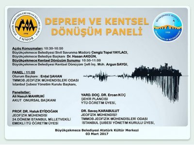 İSTANBULDA DEPREM VE KENTSEL DÖNÜŞÜM KONULU PANEL