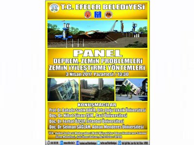 "DEPREM ZEMİN İYİLEŞTİRME PROBLEMLERİ ZEMİN İYİLEŞTİRME YÖNTEMLERİ"KONULU PANELAYDIN 