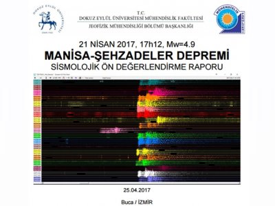 MANİSA  ŞEHZADELER DEPREMİ
SİSMOLOJİK ÖN DEĞERLENDİRME RAPORU
