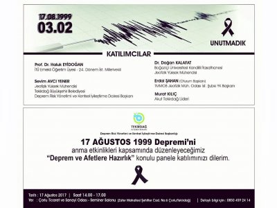 <BR>"DEPREME VE AFETE HAZIRLIK" KONULU PANEL TEKİRDAĞ