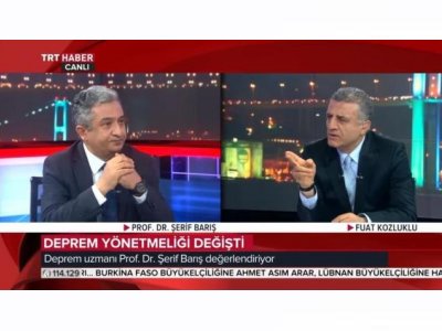 PROF DR ŞERİF BARIŞ TRT 1 GECE BAKIŞIPROGRAMINDA CANLI YAYINA KATILDI