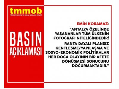 ANTALYA ÖZELİNDE YAŞANANLAR TÜM ÜLKENİN FOTOĞRAFI NİTELİĞİNDEDİR