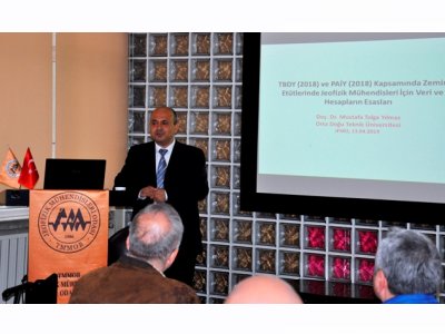 "TBDY 2018VE PAİY KAPSAMINDA ZEMİN ETÜTLERİNDE JEOFİZİK MÜHENDİSLERİ İÇİN VERİ VE HESAPLARIN ESASLARI " KONULU SEMİNER 13 NİSAN 2019 ANKARADA GERÇEKLEŞTİRİLDİ