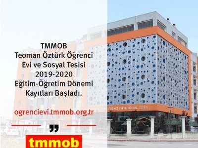 TMMOB TEOMAN ÖZTÜRK ÖĞRENCİ EVİ 20192020 DÖNEMİ KAYIT BAŞVURULARI BAŞLADI