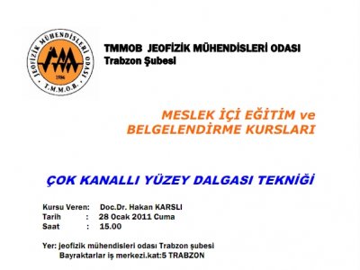 ÇOK KANALLI YÜZEY DALGASI TEKNİĞİ KURSU VERİLECEKTİR