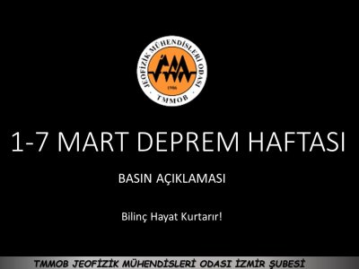 17 MART DEPREM HAFTASI BASIN AÇIKLAMASI