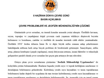 5 HAZİRAN DÜNYA ÇEVRE GÜNÜ BASIN AÇIKLAMASI
