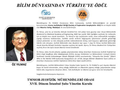 BİLİM DÜNYASINDAN TÜRKİYE' YE ÖDÜL