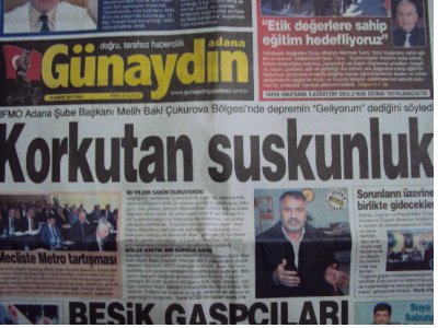 GÜNAYDIN GAZETESİ: ``KORKUTAN SUSKUNLUK``