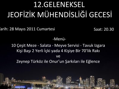 12GELENEKSEL JEOFİZİK GECESİ
