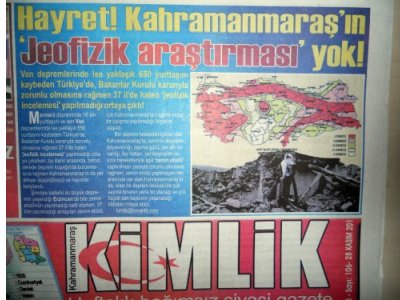 HAYRET KAHRAMANMARAŞ‘IN8216;JEOFİZİK ARAŞTIRMASI‘ YOK HABERİ SORU ÖNERGESİ OLDU