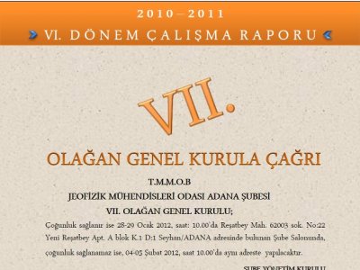 VII DÖNEM OLAĞAN GENEL KURUL`A ÇAĞRI