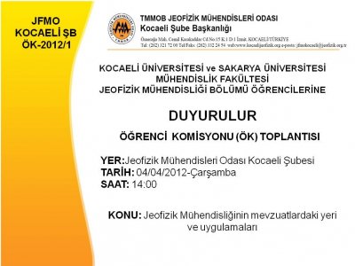 ÖĞRENCİ KOMİSYON TOPLANTI DUYURUSU