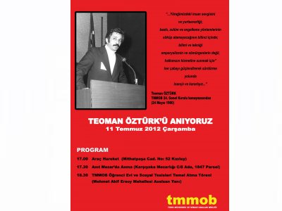 TEOMAN ÖZTÜRK`Ü ÖLÜMÜNÜN 18 YILINDA SAYGIYLA VE ÖZLEMLE ANIYORUZ