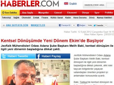 HABERLERCOM: KENTSEL DÖNÜŞÜMDE YENİ DÖNEM EKİM`DE BAŞLIYOR
