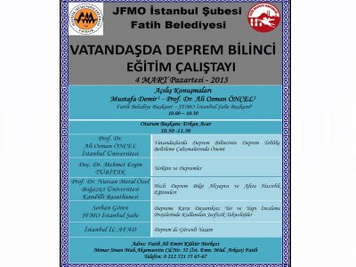 VATANDAŞTA DEPREM BİLİNCİ EĞİTİM ÇALIŞTAYI 04032013