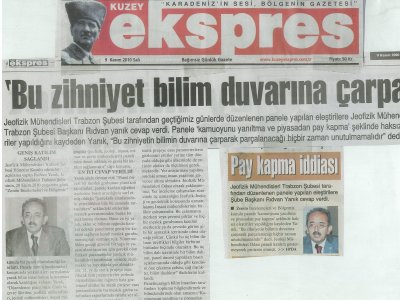 JEOLOGLARIN ZEMİN İNCELEMELERİ VE BÖLGEMİZKONULU PANELİMİZE YAPTIKLARI ELEŞTİRİYE BASIN YOLUYLA YANIT VERİLDİ