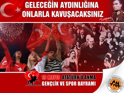 19 MAYIS ATATÜRK`Ü ANMA GENÇLİK VE SPOR BAYRAMI KUTLU OLSUN