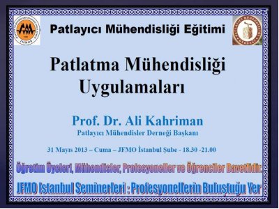 PATLATMA MÜHENDİSLİĞİ UYGULAMALARI EĞİTİMİNE DAVET 31052013