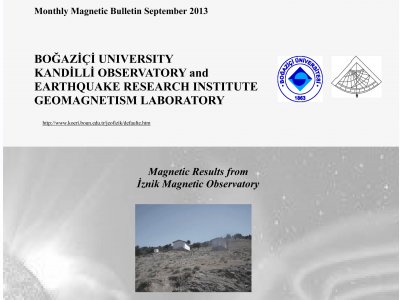 JEOMANYETİZMA BÜLTENİ 2013 EYLÜL SAYISI YAYINLANDI
