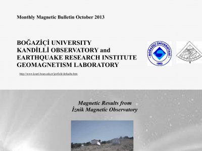 JEOMANYETİZMA BÜLTENİ 2013 EKİM SAYISI YAYINLANDI 
