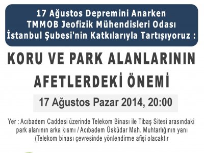 KORU VE PARK ALANLARININ AFETLERDEKİ ÖNEMİ SÖYLEŞİSİ