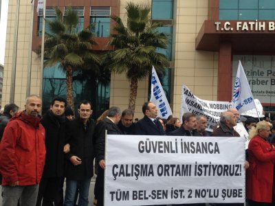 <BR>YILDIRMA POLİTİKALARINA KARŞI MESLEKTAŞIMIZIN YANINDA OLDUK