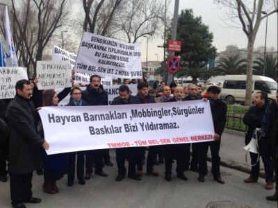 <BR>YILDIRMA POLİTİKALARINA KARŞI MESLEKTAŞIMIZIN YANINDA OLDUK