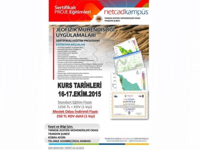 <BR>NETCAD JEOFİZİK MÜHENDİSLİĞİ UYGULAMALARI EĞİTİM KURSU TRABZON
