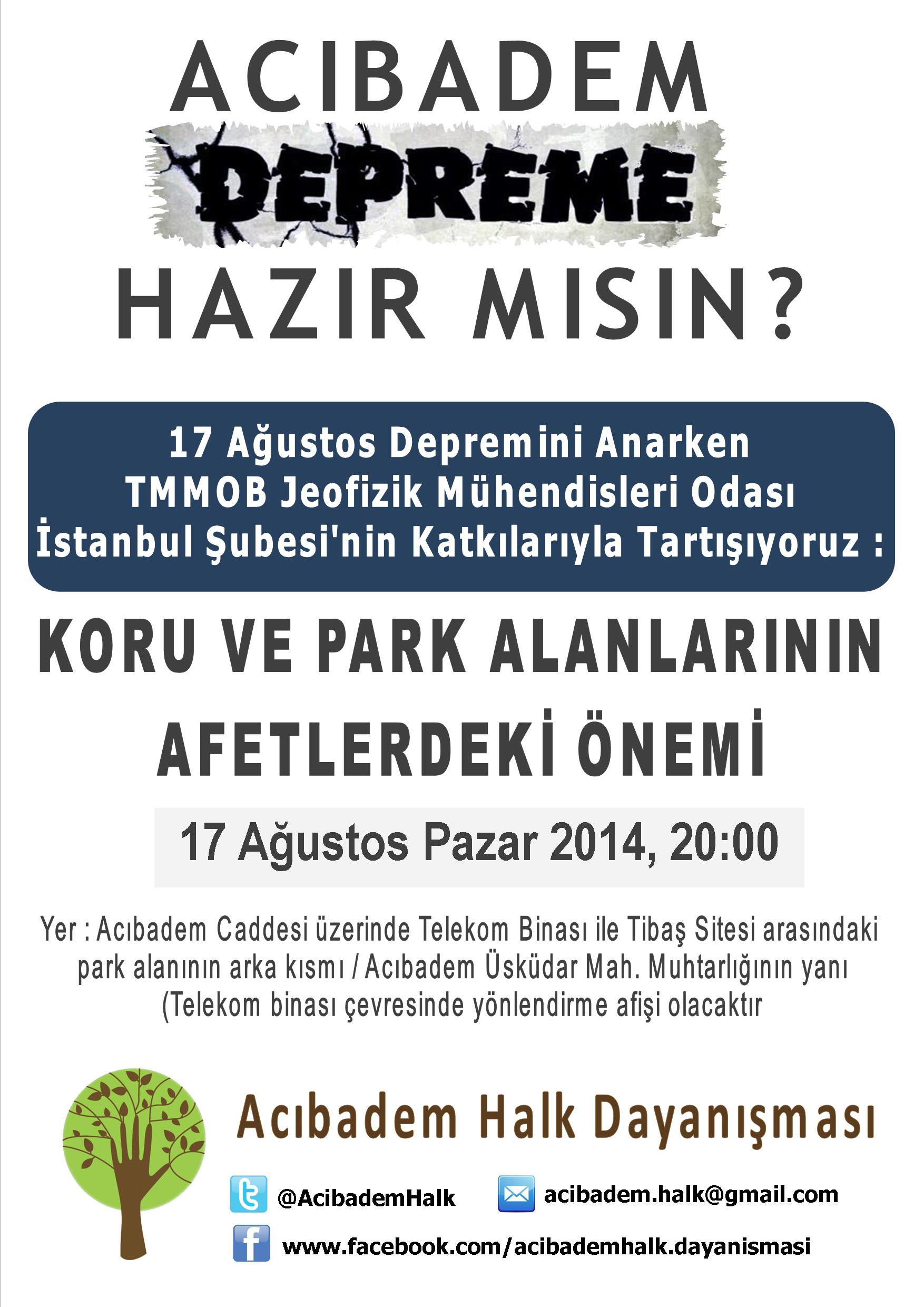 KORU VE PARK ALANLARININ AFETLERDEKİ ÖNEMİ SÖYLEŞİSİ