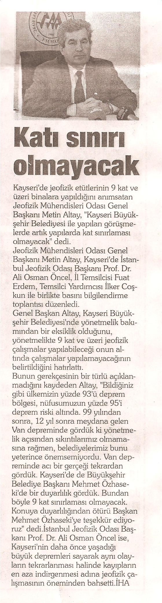 KAYSERİ`DE KAT SINIRLAMASI KALDIRILDI