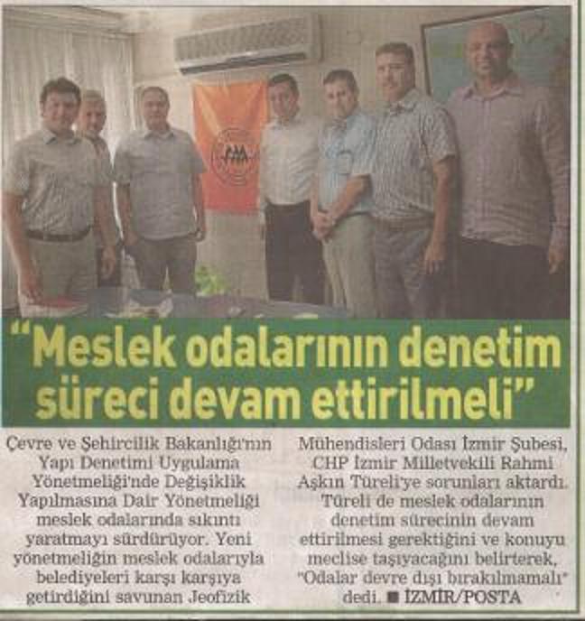 CHP İZMİR MİLLETVEKİLİ SN RAHMİ AŞKIN TÜRELİ İLE YAPILAN GÖRÜŞME