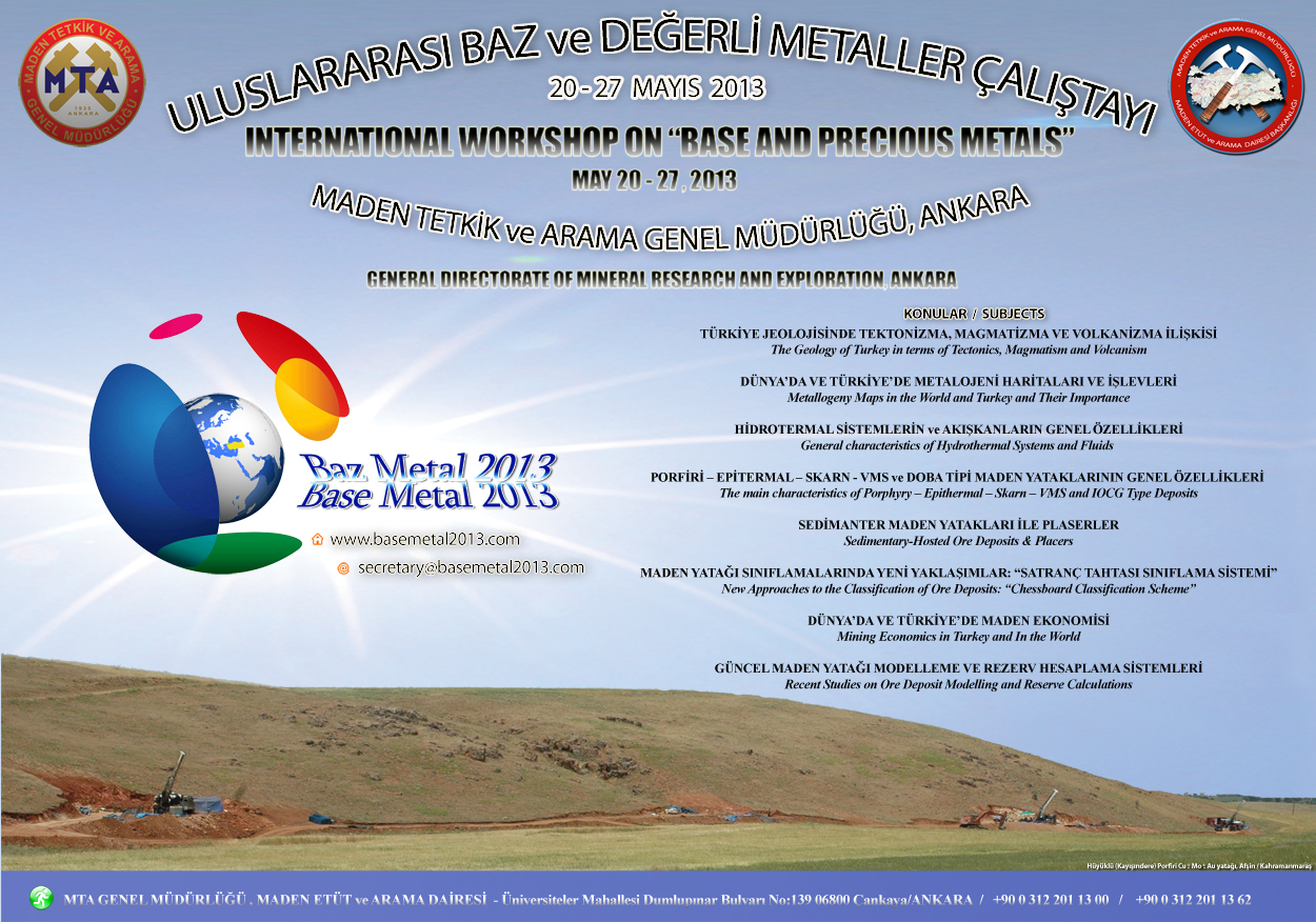 ULUSLARARASI BAZ VE DEĞERLİ METAL ÇALIŞTAYI 2027 MAYIS 2013 MTAANKARA