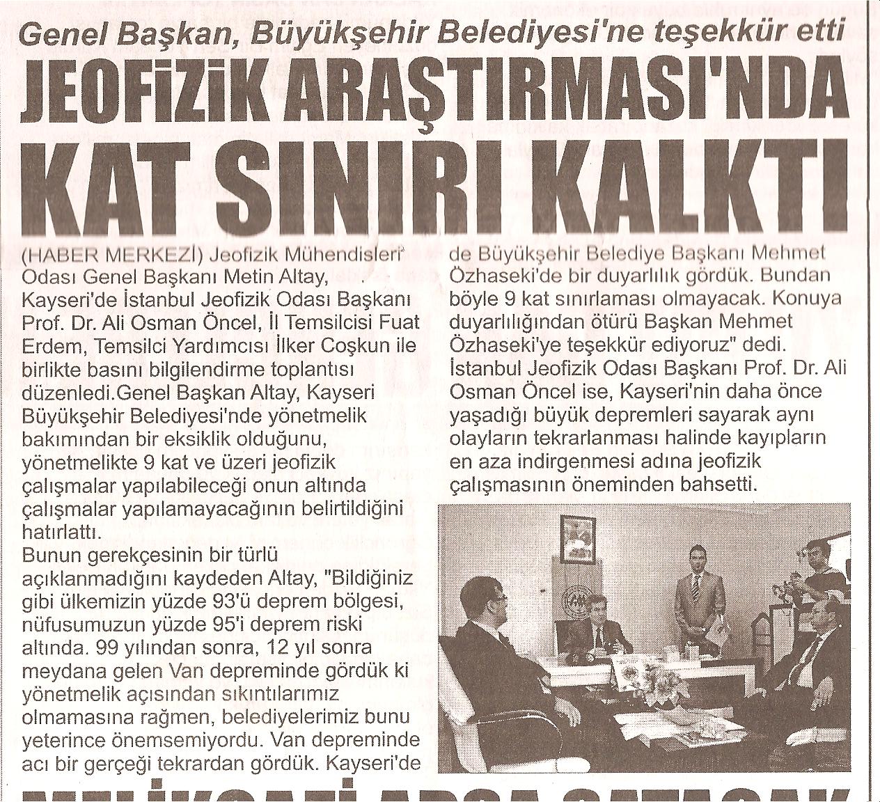 KAYSERİ`DE KAT SINIRLAMASI KALDIRILDI