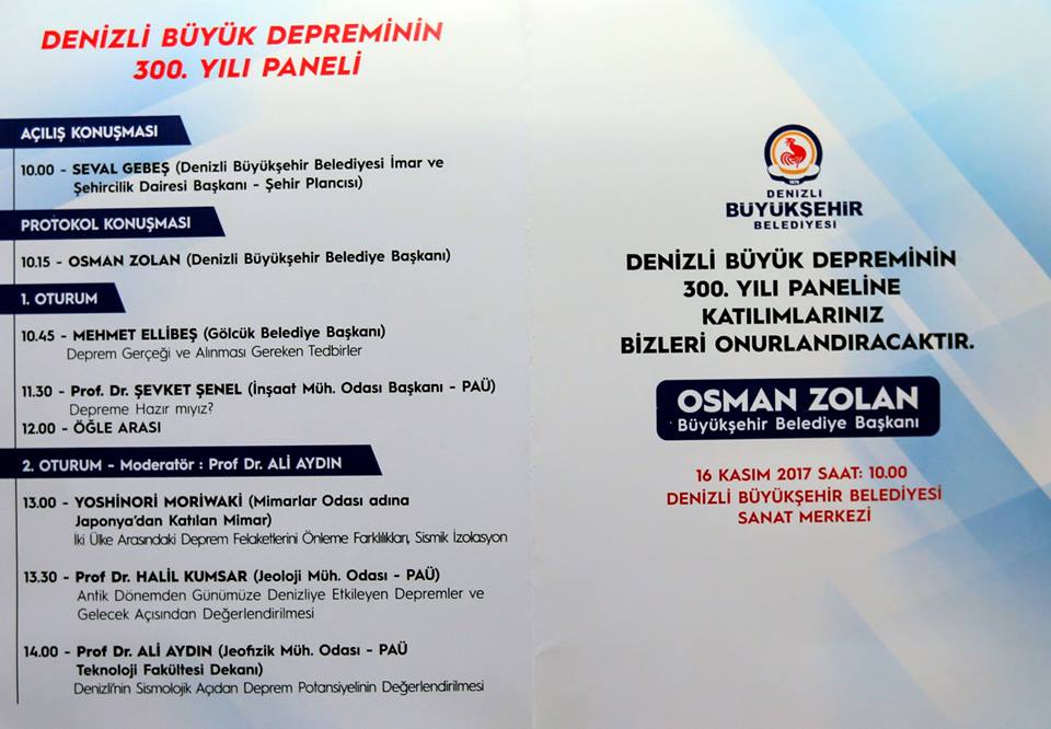 DENİZLİ BÜYÜK DEPREMİNİN 300 YILI PANELİ 