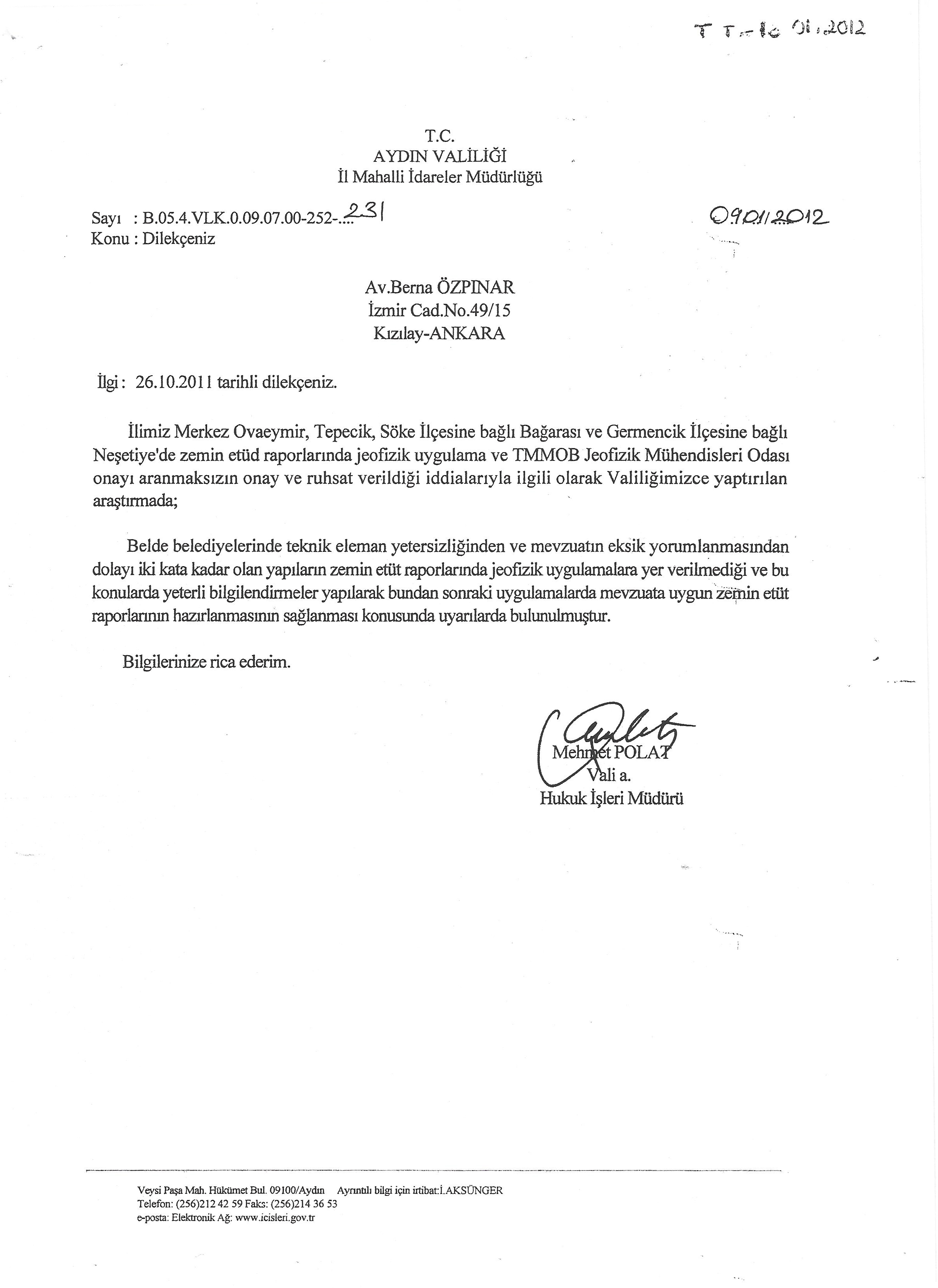 AYDIN VALİLİĞİ: MEVZUATA UYGUN ZEMİN ETÜT RAPORLARI HAZIRLANACAK